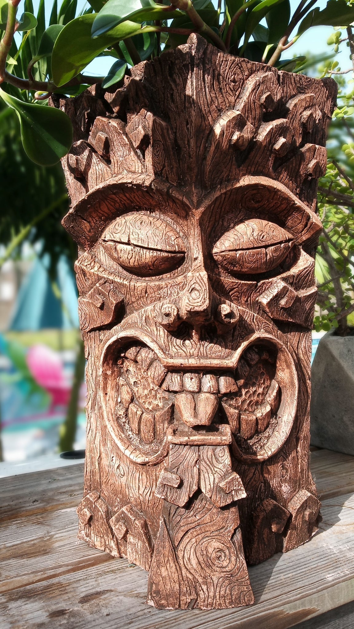 tiki head planter pots Ocean Kahuna Tiki Planter – GreatScottDesigns