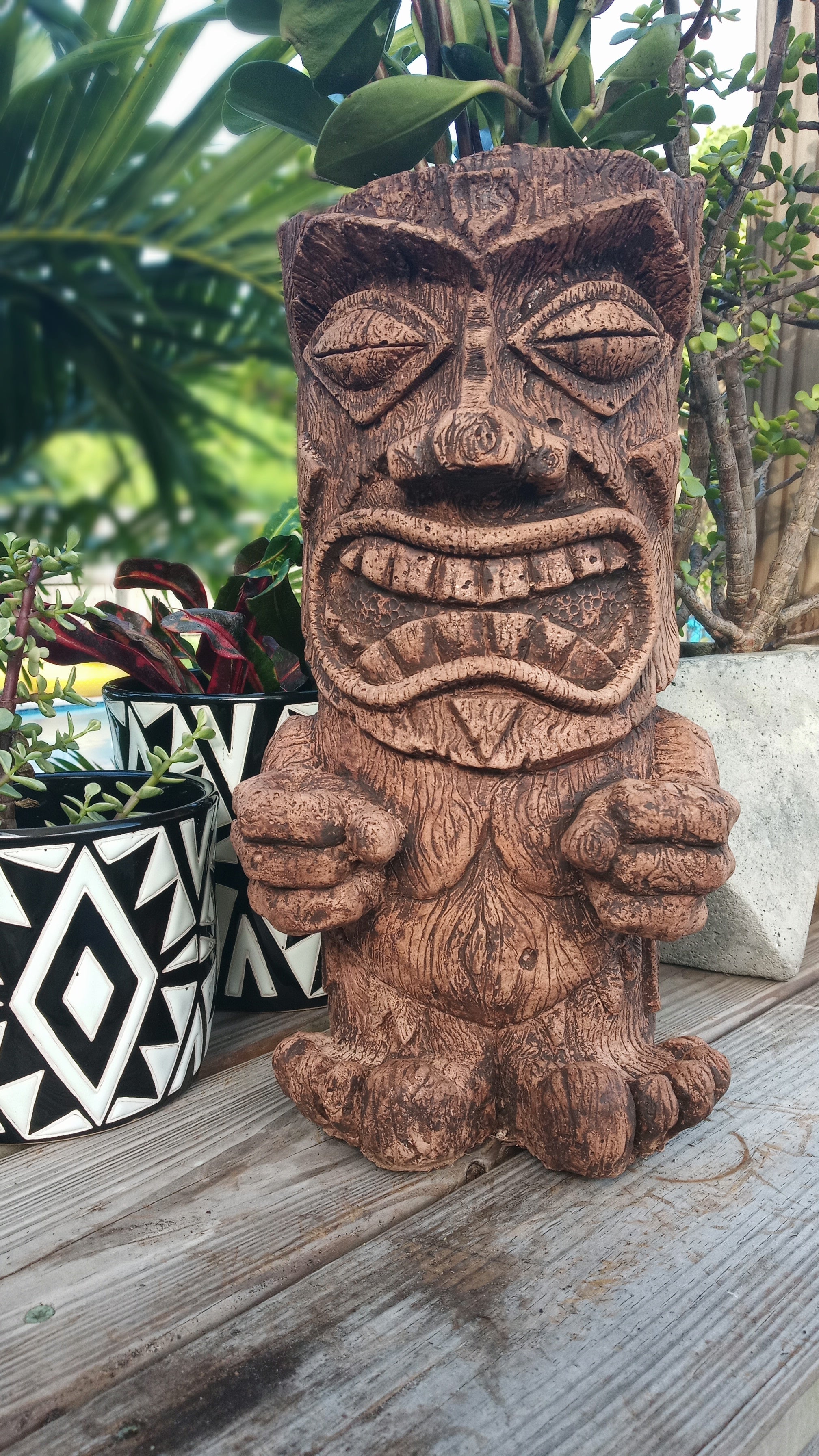 tiki head planter pots Bum Bum Tiki Planter