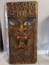 Load image into Gallery viewer, Tiki Mask Wall Art Live Egde Pine (FREE SHIPPING)
