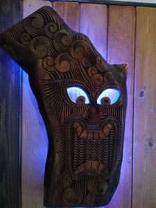 Tiki Mask Wall Art Live Egde Mahogany (FREE SHIPPING)