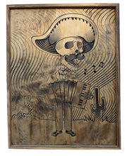 Load image into Gallery viewer, Accordion Skeleton Wood Carving Wall Art
